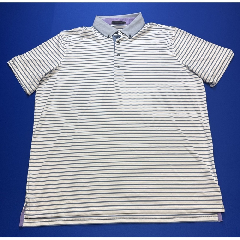 Greyson Polo Shirt Mens XL Short Sleeve‎ Performance Tennis Striped Wicking